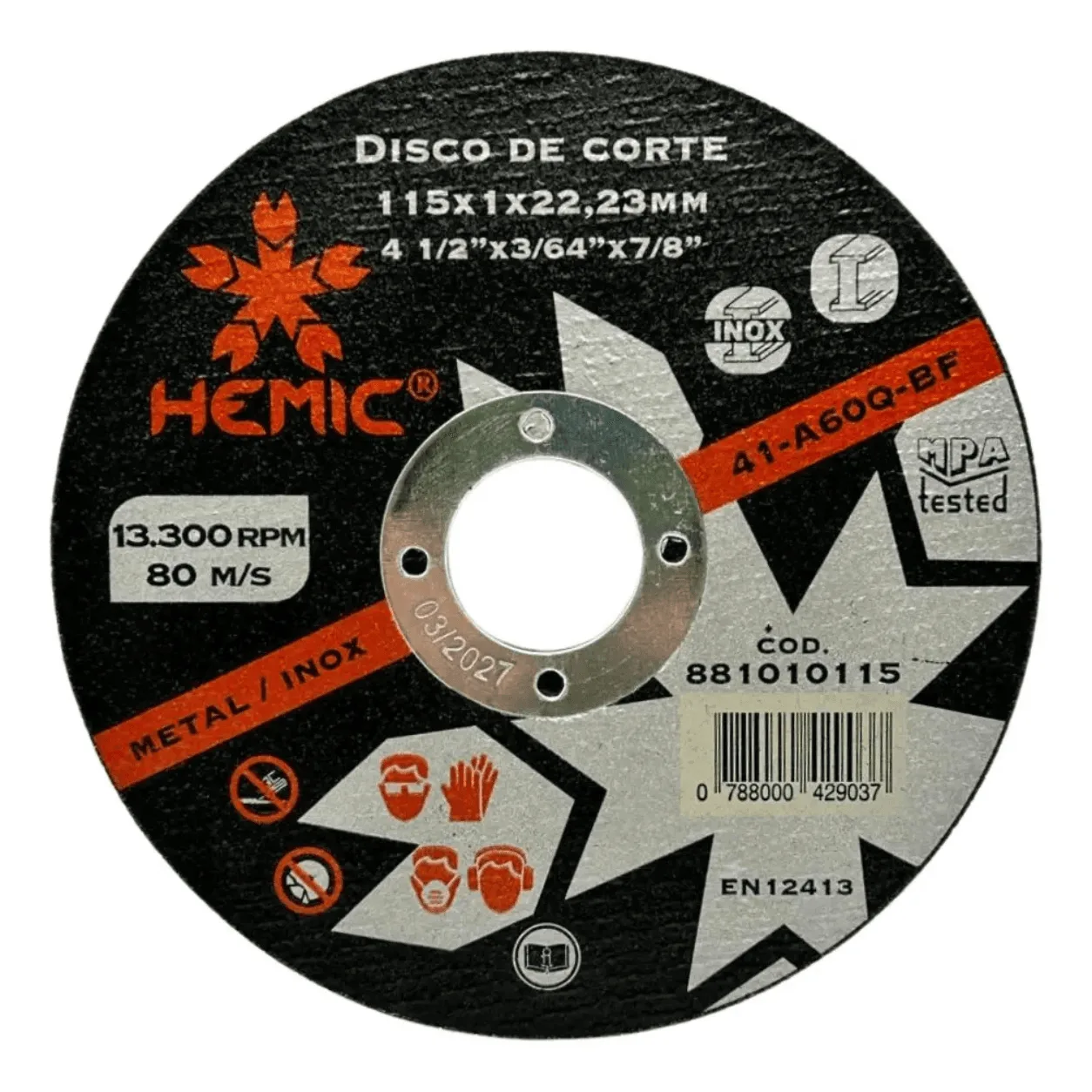 Disco de Corte Metal 4.5" (Pack 10u)